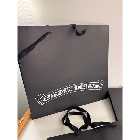 Set of 3 CHROME HEARTS Shopping Bag 1 Large 2 Medium Black White Print - Picture 3 of 11